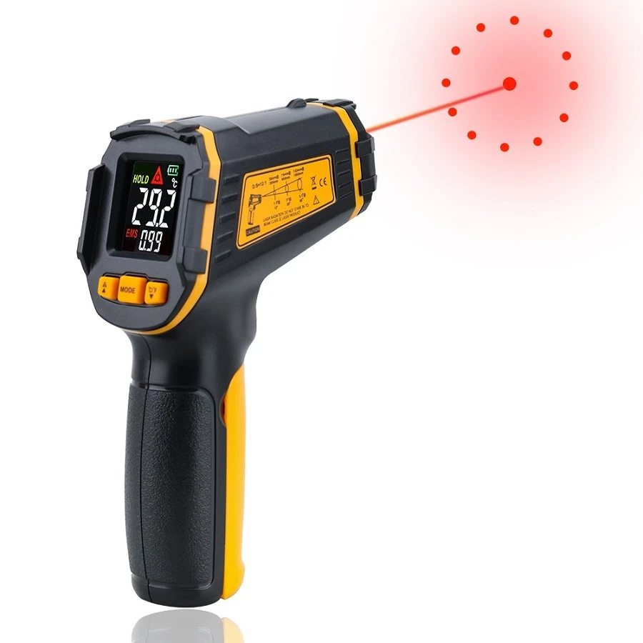 1 Laser Temperature Meter Color LCD Light Alarm -