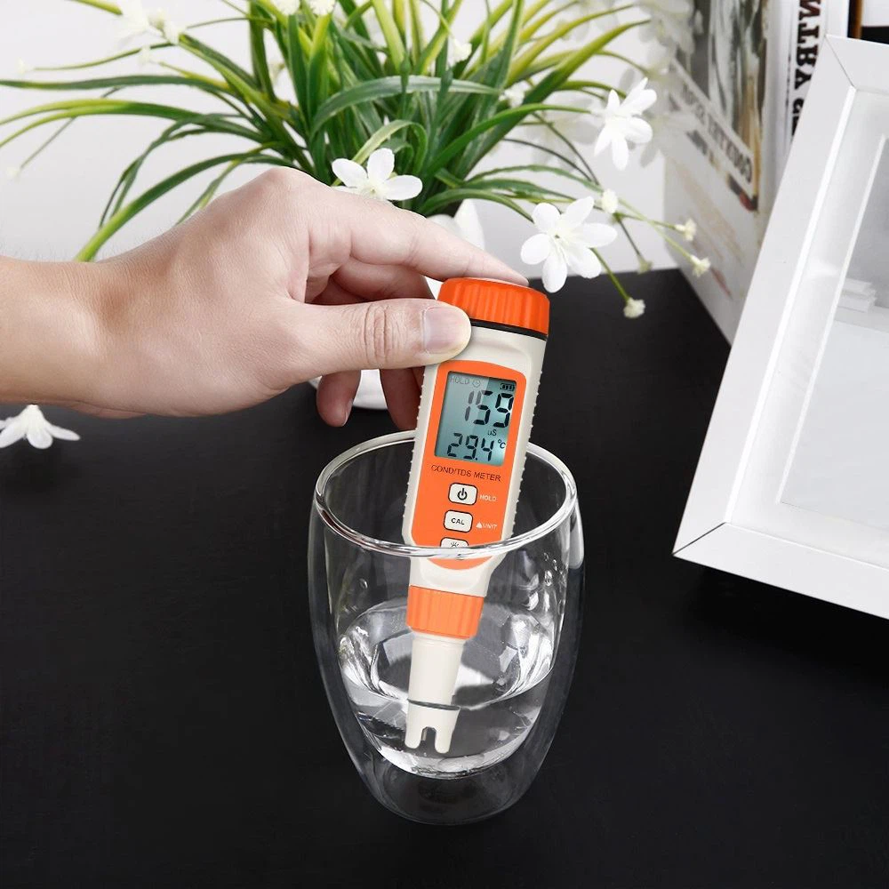 Toplam çözünmüş katı TDS COND TEMP sıcaklık test cihazı sıcak hatırlatıcı