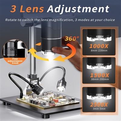 10.1inch 3 Lens Electron Soldering Microscope suppliers